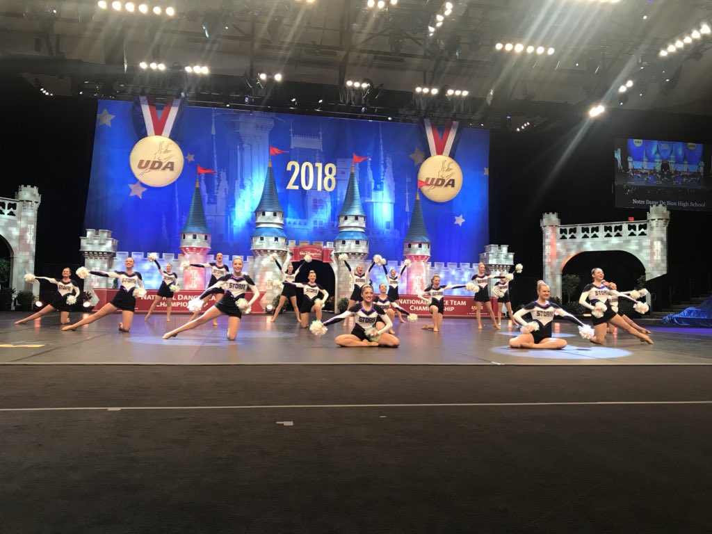 The energy is not fading for one second here in the HP Fieldhouse with the Large Varsity Pom teams in the house! #UDAnationals