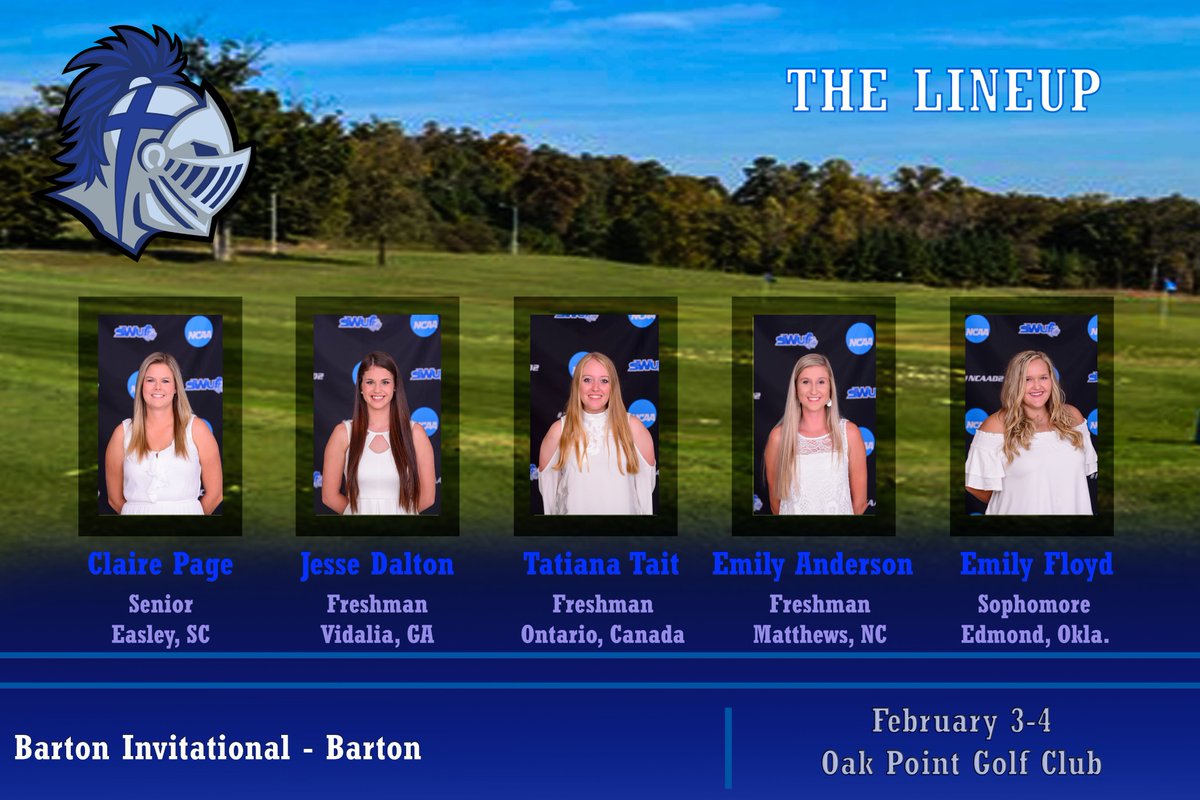 SWUWarriors's tweet photo. Women's Golf kicks off their 2018 campaign at the Barton Invitational! Here are the starting five! #teamswu #swuathletics #swugolf #confcarolinas #swulife https://t.co/Ar8Hl3HgPD
