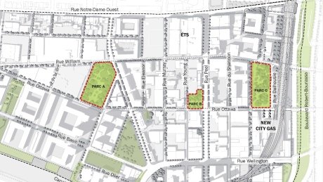 CBCMontreal's tweet photo. Montrealers' input wanted for 3 new parks in Griffintown https://t.co/l99W5uFaAH https://t.co/FwYu5y7Zuo