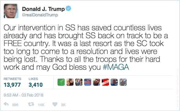 SC_USA18's tweet photo. Thank you to our President, @realDonaldTrump for his true leadership of this country #MAGA https://t.co/C5YzkSYbTI