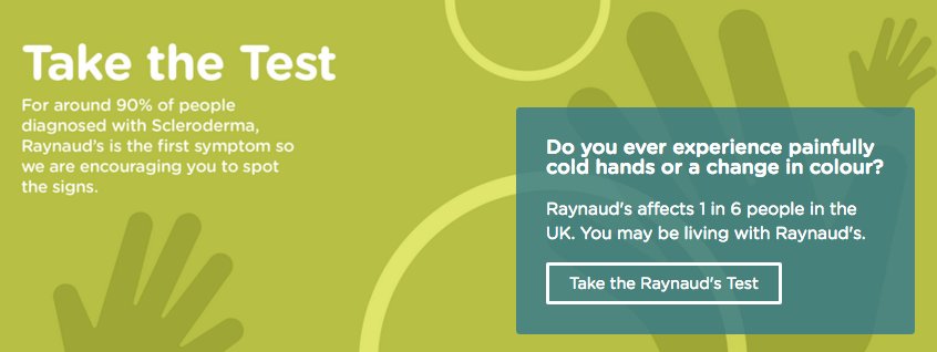 WeAreSRUK's tweet photo. If you're worried you have symptoms of #Cold #Hands or #Cold #Feet or #ColourChanges in your #Fingers or #Toes take our online Raynaud's Test: https://t.co/6TjJKWVINZ https://t.co/s6G1DKp1cS
