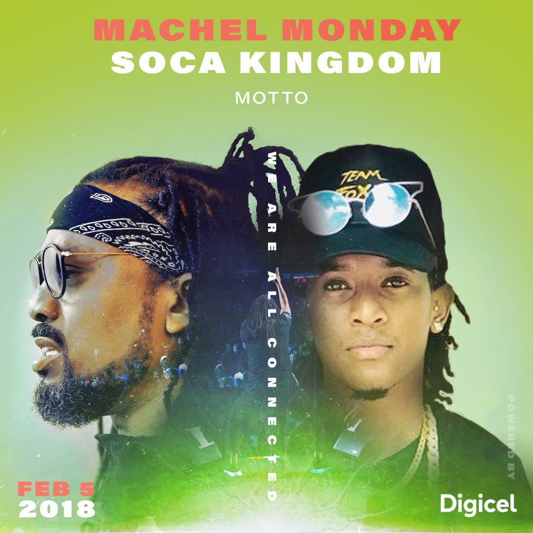 SOCA KINGDOM 🇹🇹
MACHEL MONDAY
We are all connected 🤝

Motto Is In The Kingdom! <a href="/Motto_ilovesoca/">Lashley Winter</a> 

Join the FB event -> bit.ly/mm2018fb          

#machelmonday #socakingdom #whoReady #getintoformation #weareallconnected