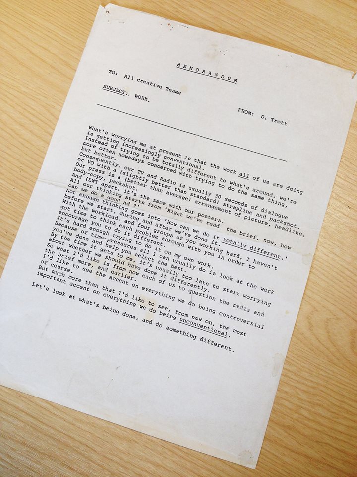 Roger Stanier just posted this memo from GGT 30 years ago on facebook -