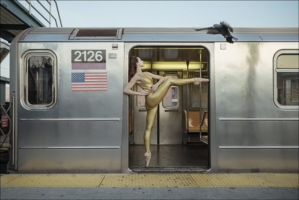 Ballerinaprjct's tweet image. Hanna in the Bronx. #HannaBass #Bronx #NewYorkCity #subway #MTA #wings #ballet #BallerinaProject