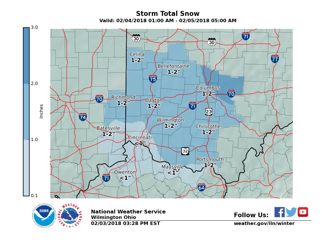 NWS Wilmington OH on Twitter "Snow will develop across the area late