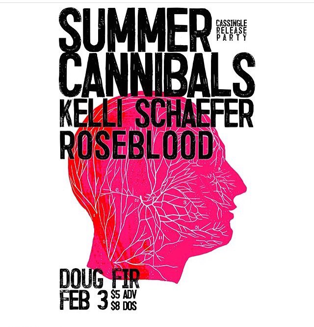Playing in #Roseblood tonight for @SCannibalsBand cassingle release show at Doug Fir. Only a few tix left at the door. Roseblood plays at 9! ♥️🥀
