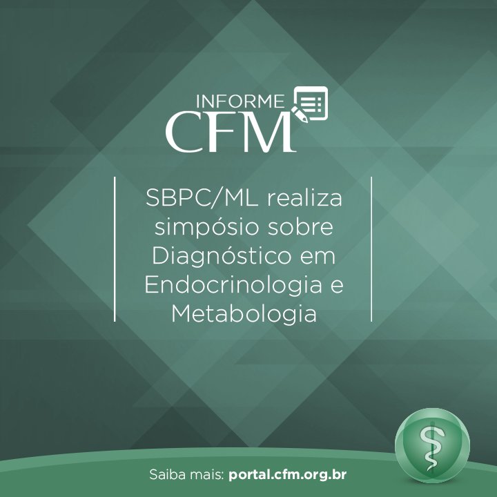medicina_cfm's tweet photo. A Sociedade Brasileira de Patologia Clínica/Medicina Laboratorial, em parceria com a SBEM e com o CBR por Imagem, realiza no dia 23 de fevereiro o simpósio "O Diagnóstico em Endocrinologia e Metabologia".
Saiba mais: https://t.co/FYg8jMpWIt
#InformeCFM #SBPC #Endocrinologia https://t.co/XUSYrViQ3C