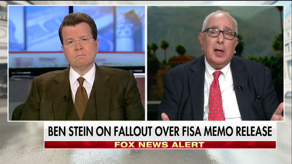 FoxNews's tweet photo. Ben Stein: "Everybody sneered and laughed when @realDonaldTrump said he was being wiretapped - but he was being wiretapped." #Cavuto https://t.co/I9JZfZqXMR