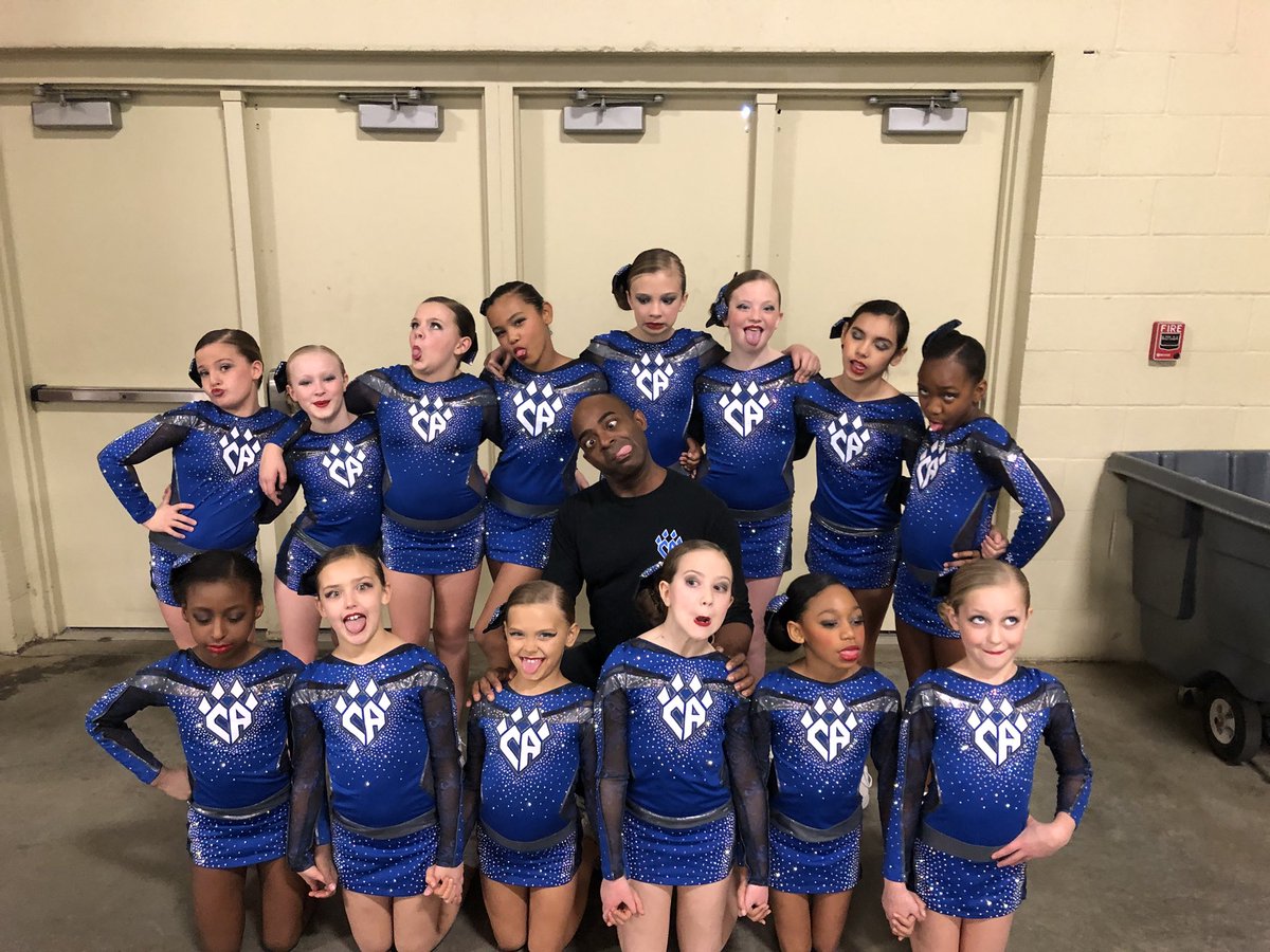 CA_AristoCats's tweet photo. AristoCats being silly with coach @jayviss !! We are ready to slay today at @EncoreChamps ! Come cheer us on at 12:14!! Be loud and show them some CA love! #CApturingEncore https://t.co/OUtflBVfur