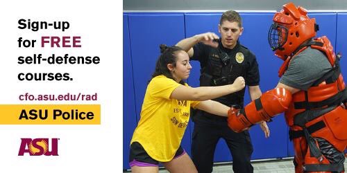 ASUPolice's tweet image. Ladies, there is still time to sign-up for the FREE, February, R.A.D. Basic for Women course @asuwestcampus! 💪🏽💪🏽💪🏽
Learn more: cfo.asu.edu/rad.
#RADBasic #RADBasicForWomen #ASUWestCampus