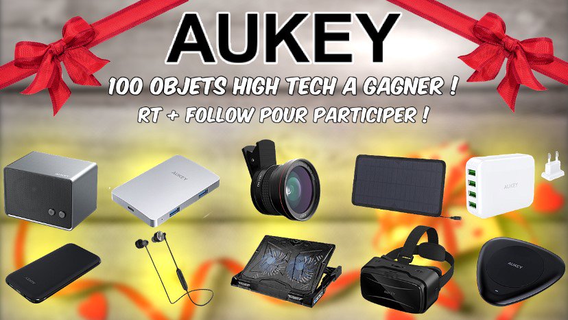 GEEKMAPyt's tweet photo. ⚠️GROS CONCOURS ! ⚠️ 
100 OBJETS HIGH TECH A GAGNER ! 
Pour Participer : 
RT + FOLLOW @GEEKMAPyt et @AukeyFR 
10 Gagnants qui gagnerons 10 produits ! 
(Les objets a gagner ici : https://t.co/blcljvTfof)
Tirage aux sort dans 1 semaine !
BONNE CHANCEE !!! 🤞❤️ https://t.co/IxCoijRKGg