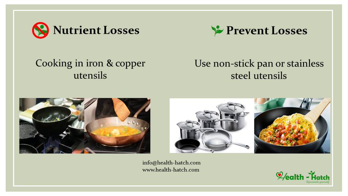 healthhatch's tweet image. #Method5 Lower #VitaminandMineralLosses 
Replace #Cooking in #Copperandironutensils 
#RestoreNutrients