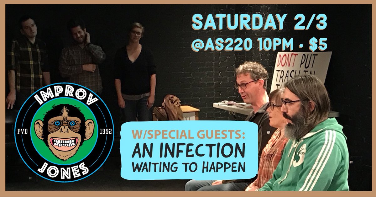 ImprovJones's tweet photo. 10pm tonight @AS220 Blackbox!  Improv Jones will be joined by Special Guests, An Infection Waiting To Happen.  @PVDImprovFest @ImprovPIG @MotifMagRI #Providence #pvdcomedy #thingstodoinprovidence https://t.co/NEXpt9EcLZ