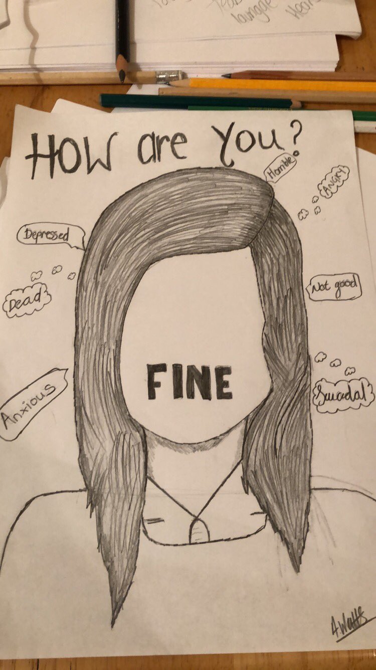 how to draw sad mad anxiety depression girl emotion - YouTube