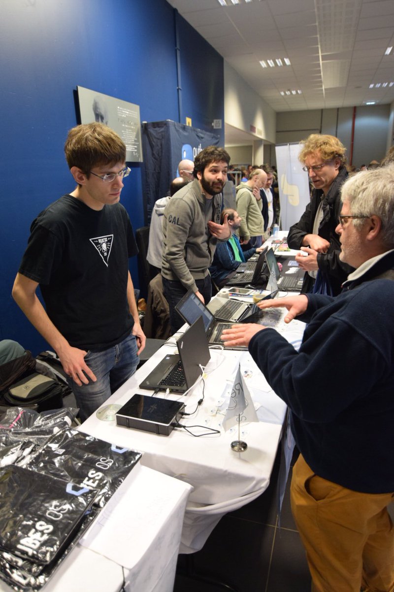 reactos's tweet image. Colin is heading now back to home! But still Mark, Victor and Pierre are handling the #ReactOS table in #FOSDEM2018
