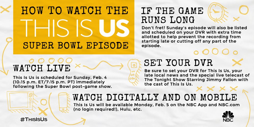 Tomorrow after #SuperBowlLII. Will you be ready? #ThisIsUs