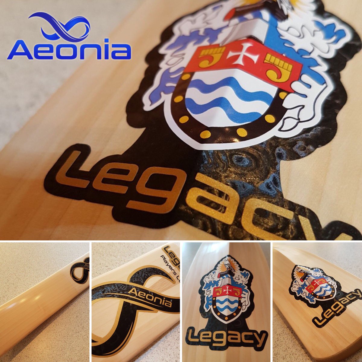 AeoniaActive's tweet photo. This is a custom made bat and a half! Hand crafted LE bat with personalised stickers, includes the players club logo. #personalised #cricket #bats #aeonia https://t.co/zqYBAxbx8z