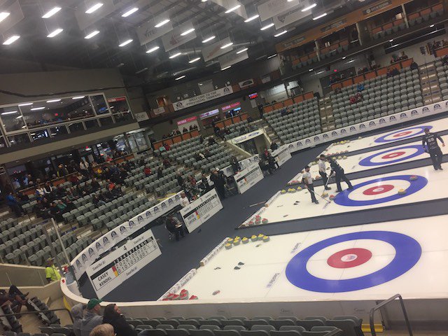 CurlingCanada's tweet image. The Tim Hortons Brier Tankard is on the move! Today it's hanging out at the SaskTel Provincial Men's Championship in Estevan #THB2018 @SaskTel @SaskTelTankard