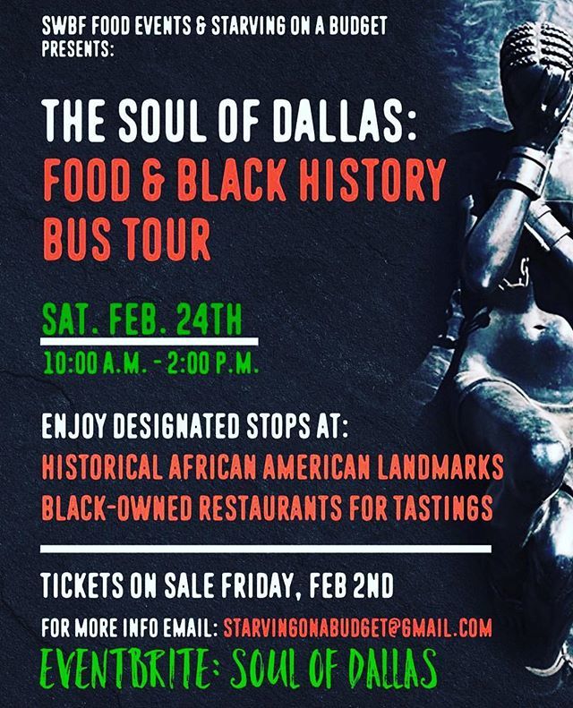 NTXBlkBloggers's tweet photo. North Texas Black Bloggers! Be sure and sign up for this amazing event hosted by @starvingonabudget and @swbrunchfest! We will see you on the bus! #soulofdallas #blackhistorymonth #northtexasblackbloggers #blackbloggers #dallasblackbloggers https://t.co/C0sAZh6Y5q https://t.co/M3TZR05bl8