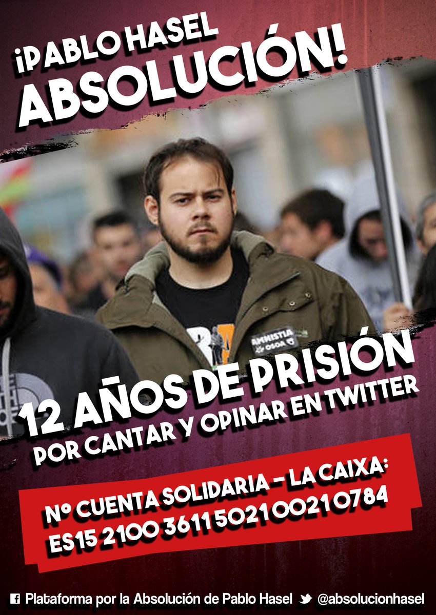 antirepre_pon's tweet photo. 🔴 Cuenta solidaria para hacer frente a la campaña por la absolución de Pablo Hasél, a los gastos judiciales y en caso de que sea encarcelado, a su estancia en prisión. Toda aportación es válida y necesaria. ¡Difusión! https://t.co/m9fEf38XkS