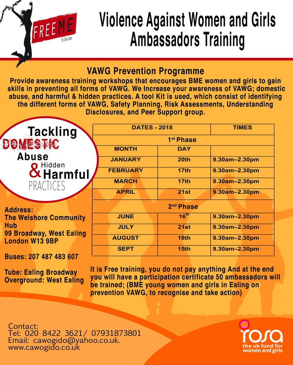 We are working in partnership with CAME Women &amp; Girls, Maendeleo Services to train women and girls to support women and girls trapped in harmful relationships.