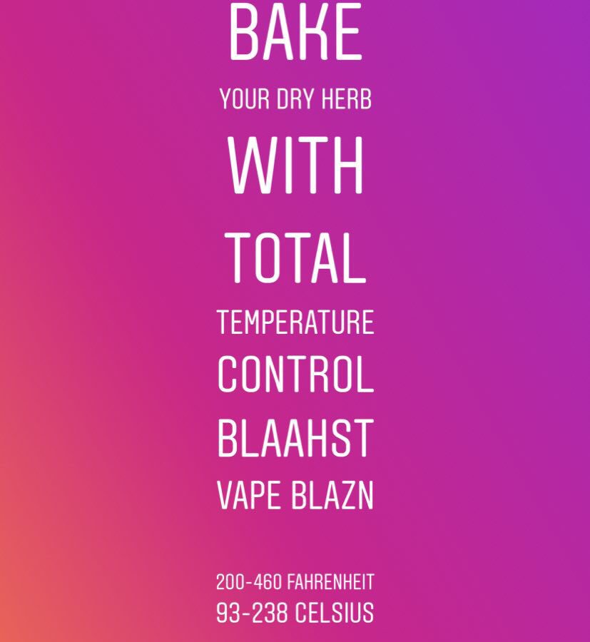 Blaahst VB #dryherb #vaporizer with LED adjustable temperature control, 200-460F / 93-238C #cannabiscommunity #vapefamily