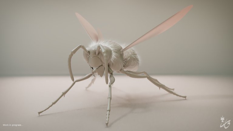 Kyan0s's tweet photo. Some #WIP of the #wasp I'm making with #Blender. #b3d #insect #arthropod #animal #3dmodeling #3d https://t.co/DfLoO4tays