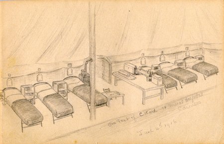WomenOfBedford's tweet image. Evelyn Marian Jackson lived in Stanley Street, Bedford, and was a VAD nurse in WWI. This is her sketch from a field hospital in Carniers, France, 1916 #womenofbedford #WW1