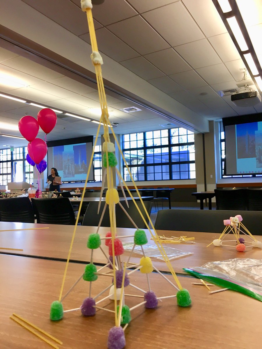 PLTWChicoState's tweet photo. Some serious structure building this morning at #GirlSTEMMayhem at #ChicoState! There may be some future engineers in our midst. https://t.co/MS6yfmFdok