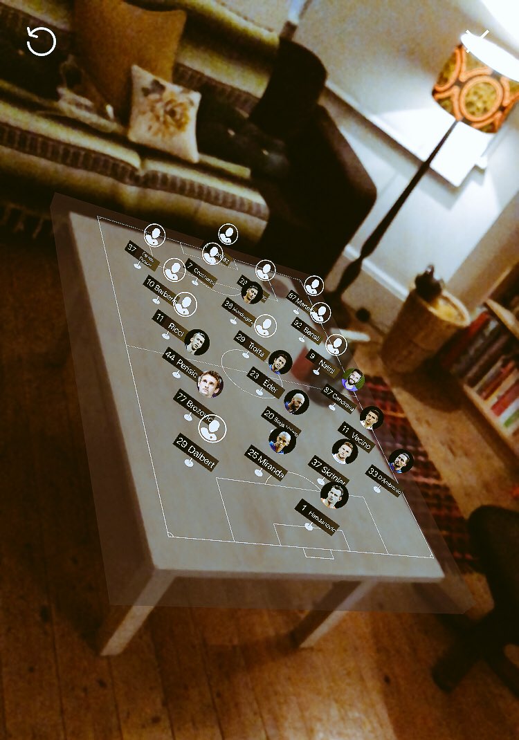 mikedcarter's tweet photo. Hey @OnefootballEN. Love your new AR lineups feature. It’s like it was made for my coffee table... https://t.co/asRQumwo1j
