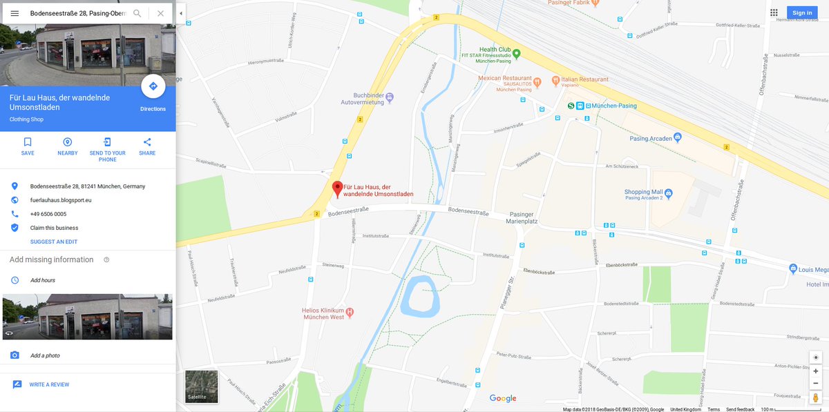 fuer_lau_haus's tweet photo. Mich gibt es jetzt übrigens auch auf Google Maps …
In der Bodenssestraße 28 ist mittlerweile übrigens eine Galerie eingezogen. Sieht nach einem typischen Kunstprojekt zur Zwischennutzung aus … #squatmuc #fuerlauhaus https://t.co/ivoQOmn63B