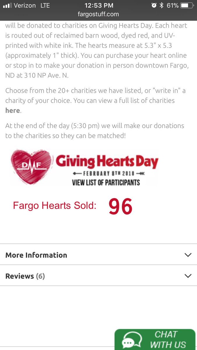 Almost 100 hearts already sold!! <a href="/GivingHeartsDay/">Giving Hearts Day</a> <a href="/Fargostuff/">Fargo Stuff</a> #countme #fargo