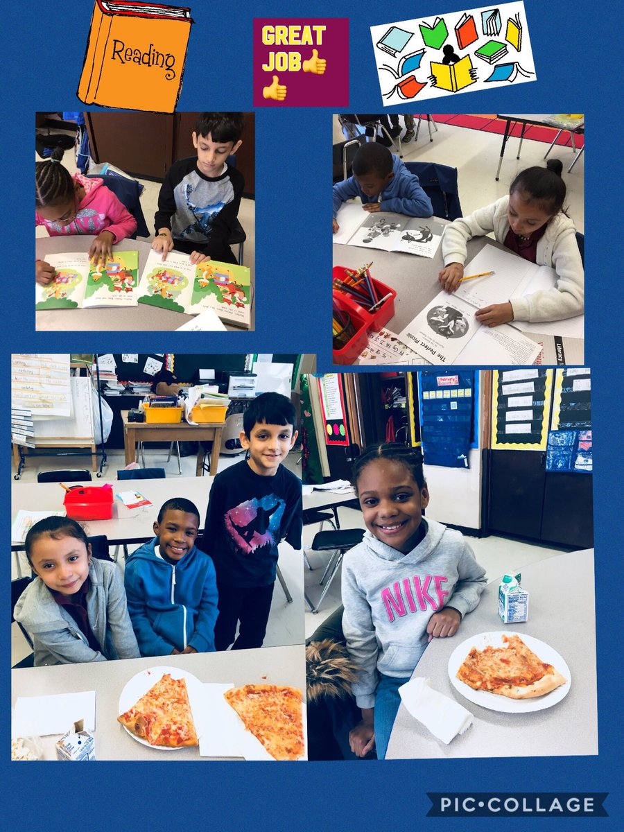 Mrs. Rizzi's LLI group moved up in their reading level so they earned a pizza party from Mrs. Rizzi! Hard work pays off! #76Q #76learns