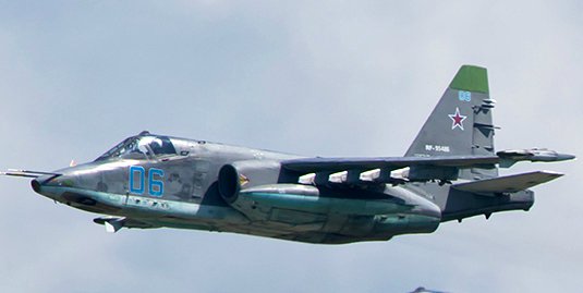 Su-25 over Syria battlefield