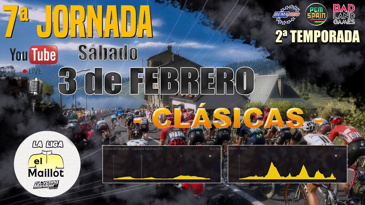 🔴 DIRECTO | ¡Empezamos con la retransmisión de la jornada decisiva! 🔥🚴🏻‍♂️

🎙 ¡Con <a href="/bemancio/">César Cortés</a> y <a href="/ale_pereirac/">Alejandro Pereira</a> a los aparatos!

¿Quién ascenderá? ¿Quién se salvará? 🧐

📲 youtu.be/35Wyyj5YyPo

#LigaPCMElMaillot 🎮