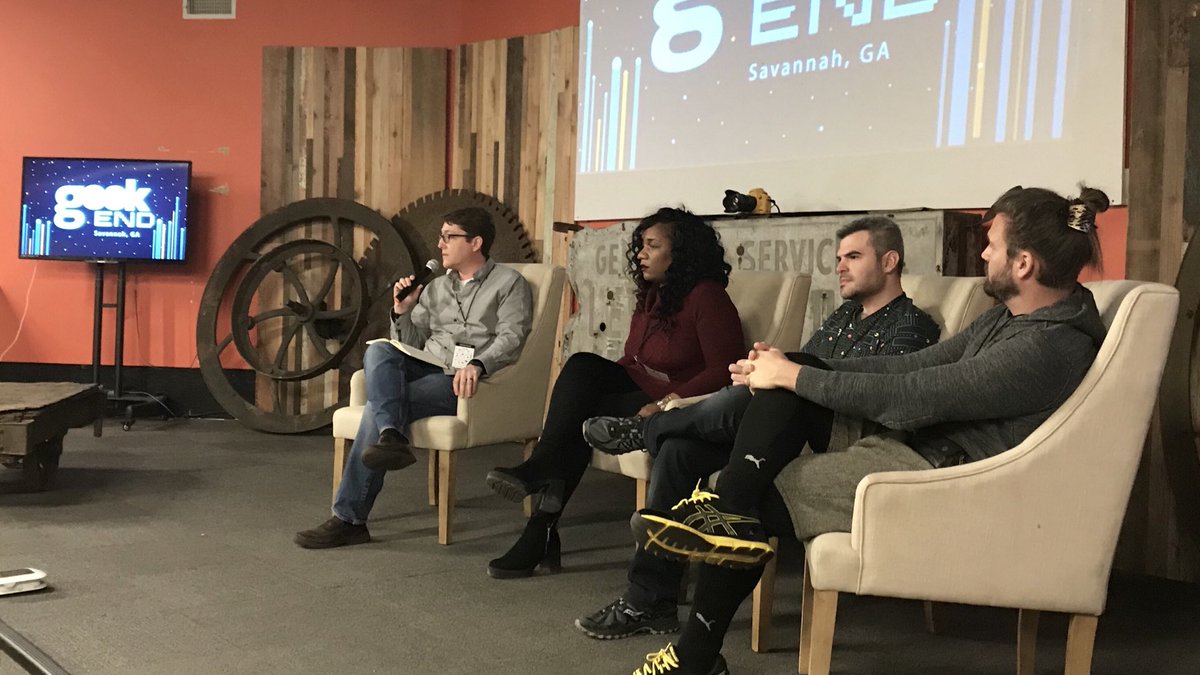 Panel discussing #blockchain at #Geekend <a href="/creativecoast/">The Creative Coast</a> <a href="/TechSAVANNAH/">TechSAV</a>