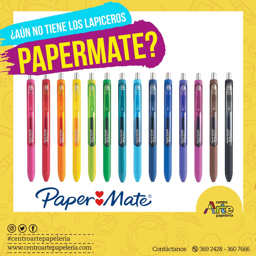 CentroArtePapel's tweet photo. ¿Aún no los tienes? 🙃 Te ofrecemos todo lo que necesitas para el regreso a clases. 🌈📚☀️
.
.
#centroartepapeleria #barranquilla #regresoaclases #papermate #like4like #follow4follow https://t.co/CgoneURpyC