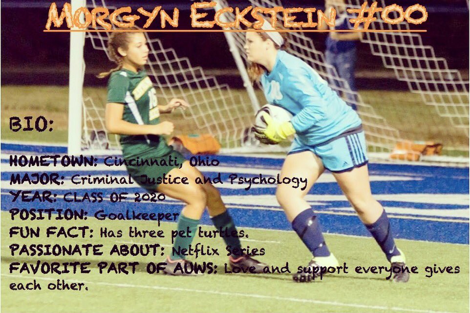 AURavensWS's tweet image. Take a look at Morgyn Eckstein! A sophomore, goalkeeper from Cincinnati ⚽️🥅 #FebruaryFeature #EveryMinuteCounts