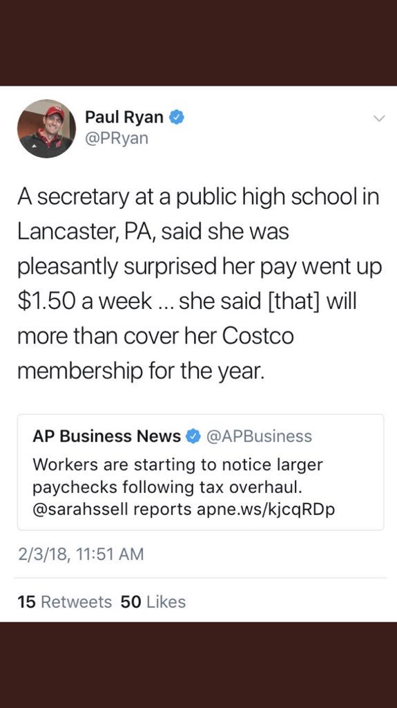Hey <a href="/PRyan/">Paul Ryan</a>, why’d you delete this tweet? You seemed so excited about struggling Americans making an extra DOLLAR AND A HALF A WEEK. You shit-lizard.