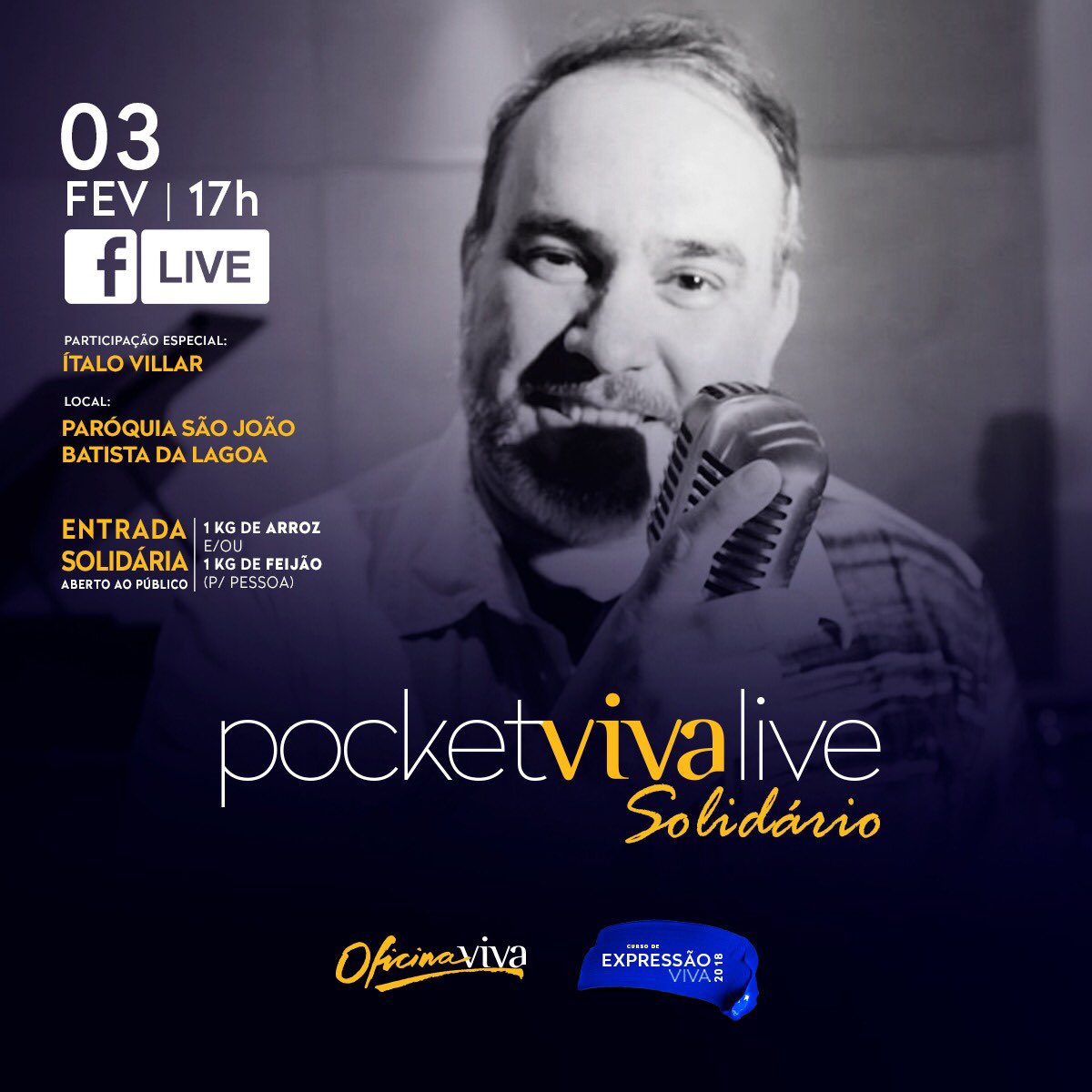 oficina_viva's tweet photo. NO AR!  Pocket Viva Live Solidário da turma #CEV2018 do Rio de Janeiro com Ziza Fernandes, alunos e a presença especial do cantor Ítalo Villar. 😍

#Compartilhe >> https://t.co/RsoctKnfRD https://t.co/0sNEpesdvf