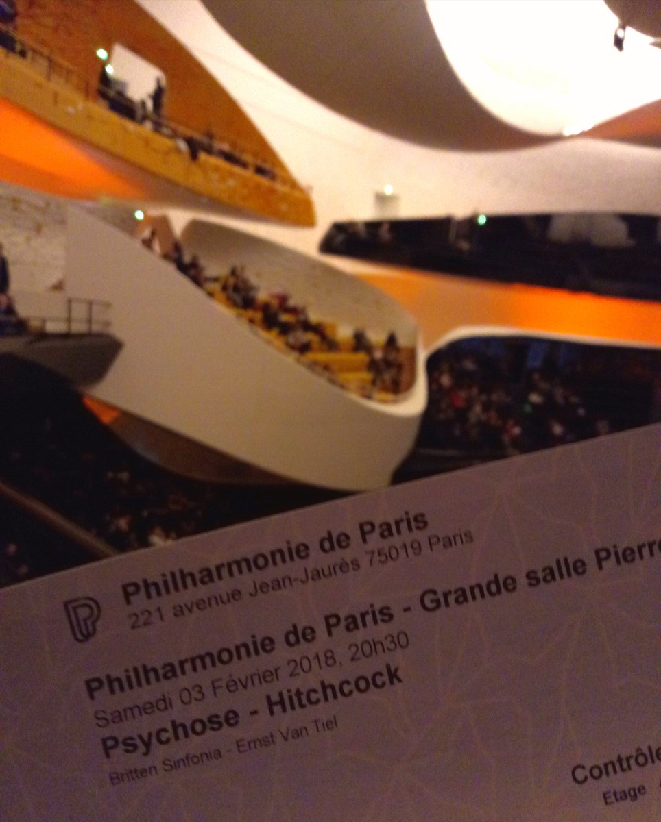 A la @philharmonie ce soir pour découvrir #Psychose en ciné concert ! 😀 @IMGAParis #hitchcock #concert #cinéconcert #spectacle #psycho