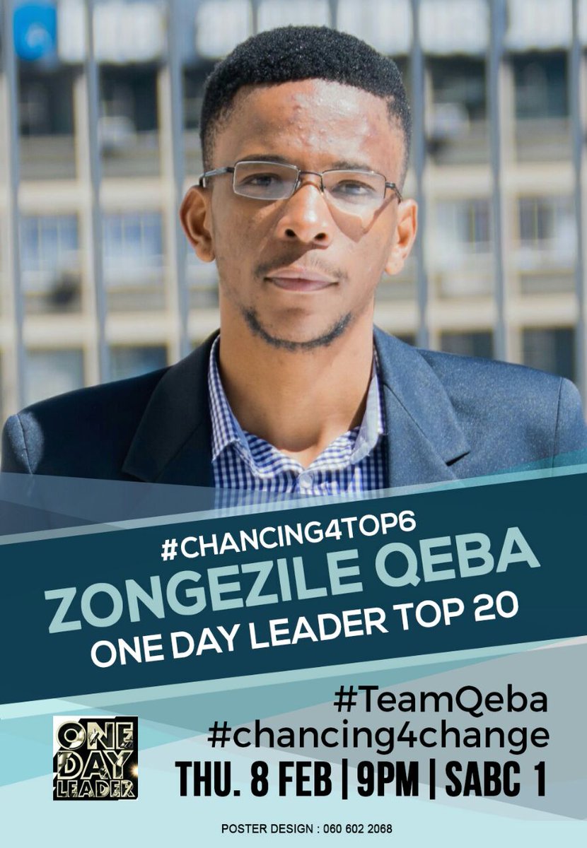 thabang_metis's tweet photo. Mzansi... Are you ready for this young man @Zongezile_Qeba? Tune in to SABC 1 on Thursday, 9PM to witness great leadership. π #ODL
#Chancing4Change #Chancin4Top6 #TeamQeba https://t.co/uz5cZ4Jd5W