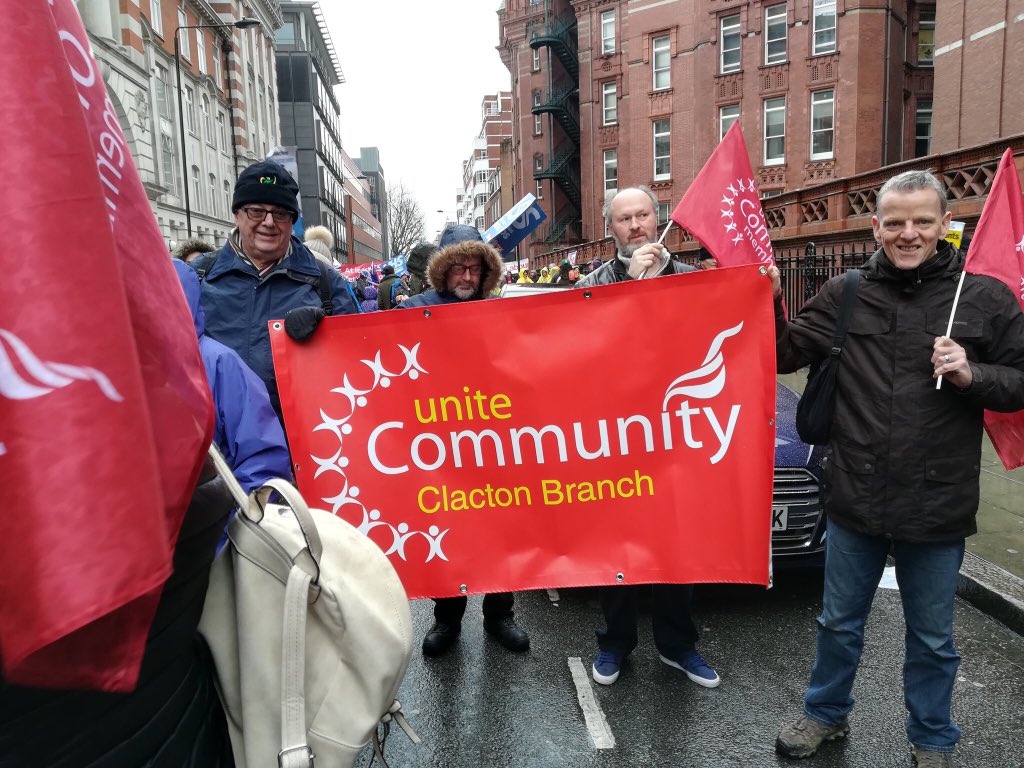 UniteCommLE's tweet photo. Brilliant to see our newest branch @UniteCommClact #FundOurNHS demo 👏✊❤️ https://t.co/d916wdjvoN
