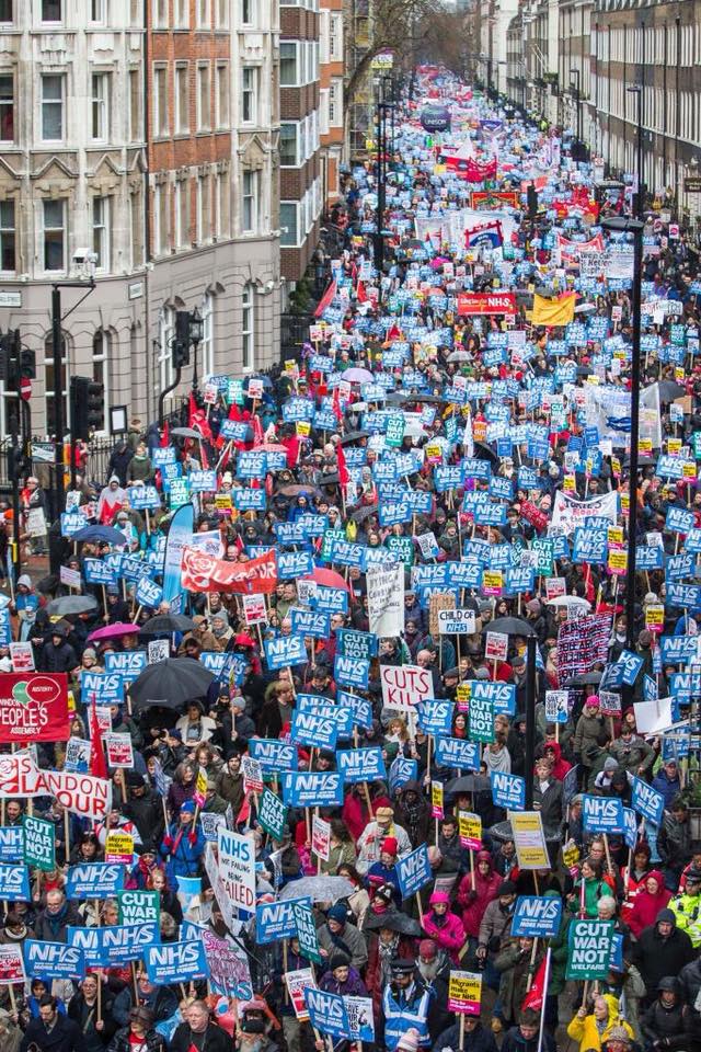 stevesurrey1's tweet image. Proof if ever any was needed that the BBC is the propaganda arm of government when a march attended by over 100,00 over the lack of funding for the NHS gets practically ignored, while the next Tory leader gets mentioned every hour for a minor news item.