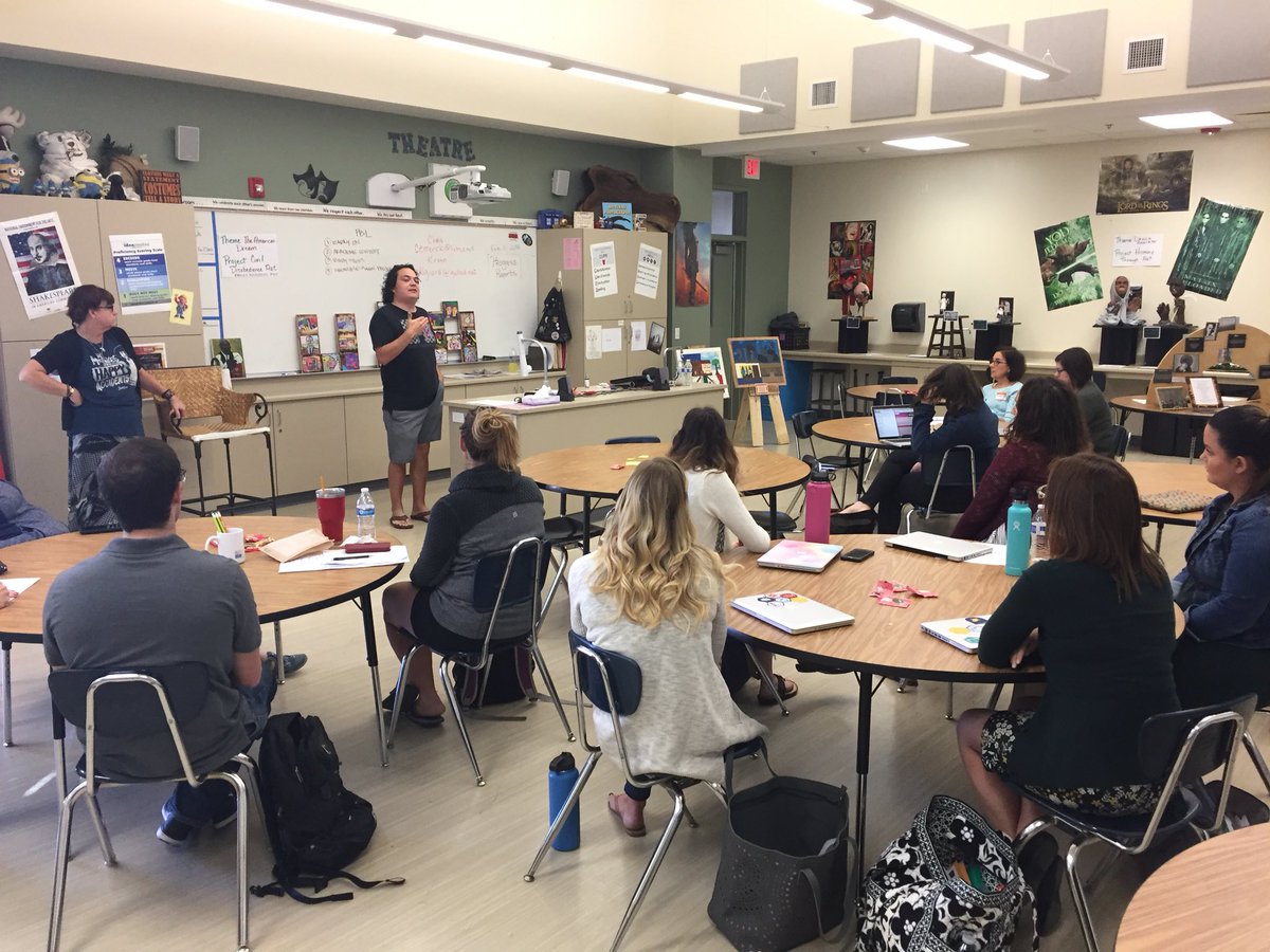 ECEduCon's tweet photo. @kgiardbranch &amp; Chris Emerick discussing how they do PBL @IDEACenterHS #ECEduCon https://t.co/E3fMBAK6rI