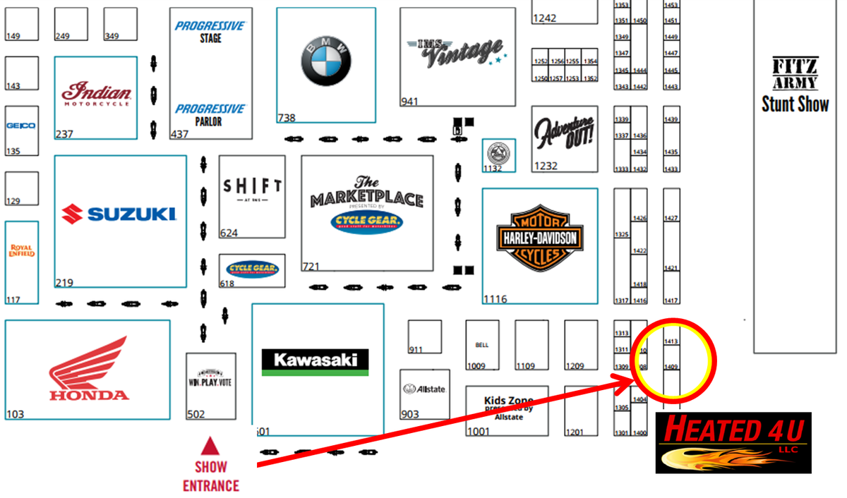caliheatgear's tweet photo. We're Here Dallas!  International Motorcycle Show - booth # 1409

Carrying the ONLY 2 Heated Clothing brands that stand behind their quality with a LIFETIME WARRANTY =  @CaliHeatLLC &amp; Gerbing

#RidersUnite #DallasIMS #Heated4U #CaliforniaHeat #Gerbing #motorcycleheatedclothing https://t.co/xBLElKRQeT