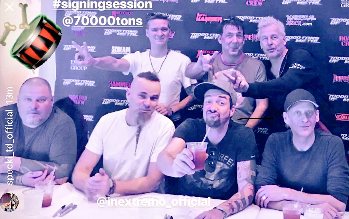 #InExtremo #singningsession <a href="/70000tons/">70000tons</a> OF METAL🤘🏻 #70000TONS #HEAVYMETAL 
full story: instagram.com/specki_td_offi…