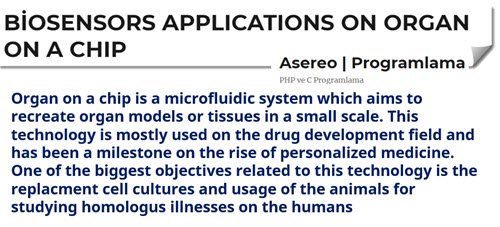 #Biosensors Applications On #OrgansOnChip goo.gl/KsFMdx #digitalhealth #HealthTech #HealthIT #ehealth #medtech #digitalmed