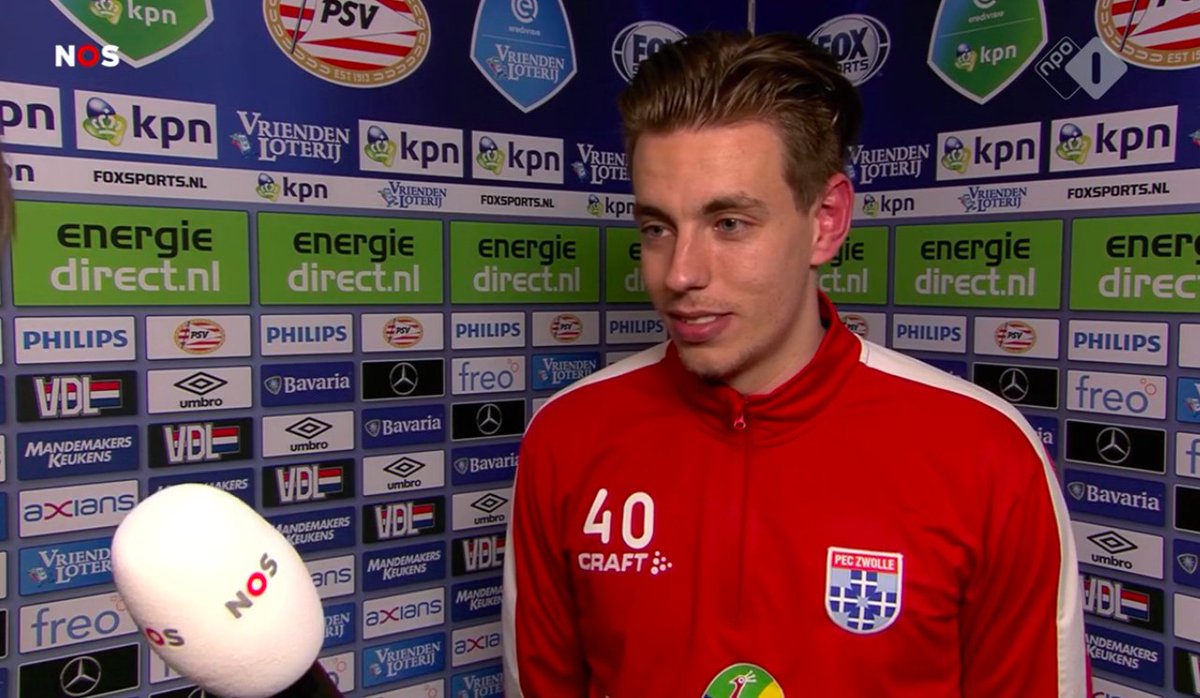 Geweldig gebaar van PEC om bij debutant Hauptmeijer de uitslag van zijn eerste wedstrijd in het eerste elftal op zijn trainingsjas te drukken #psvpec