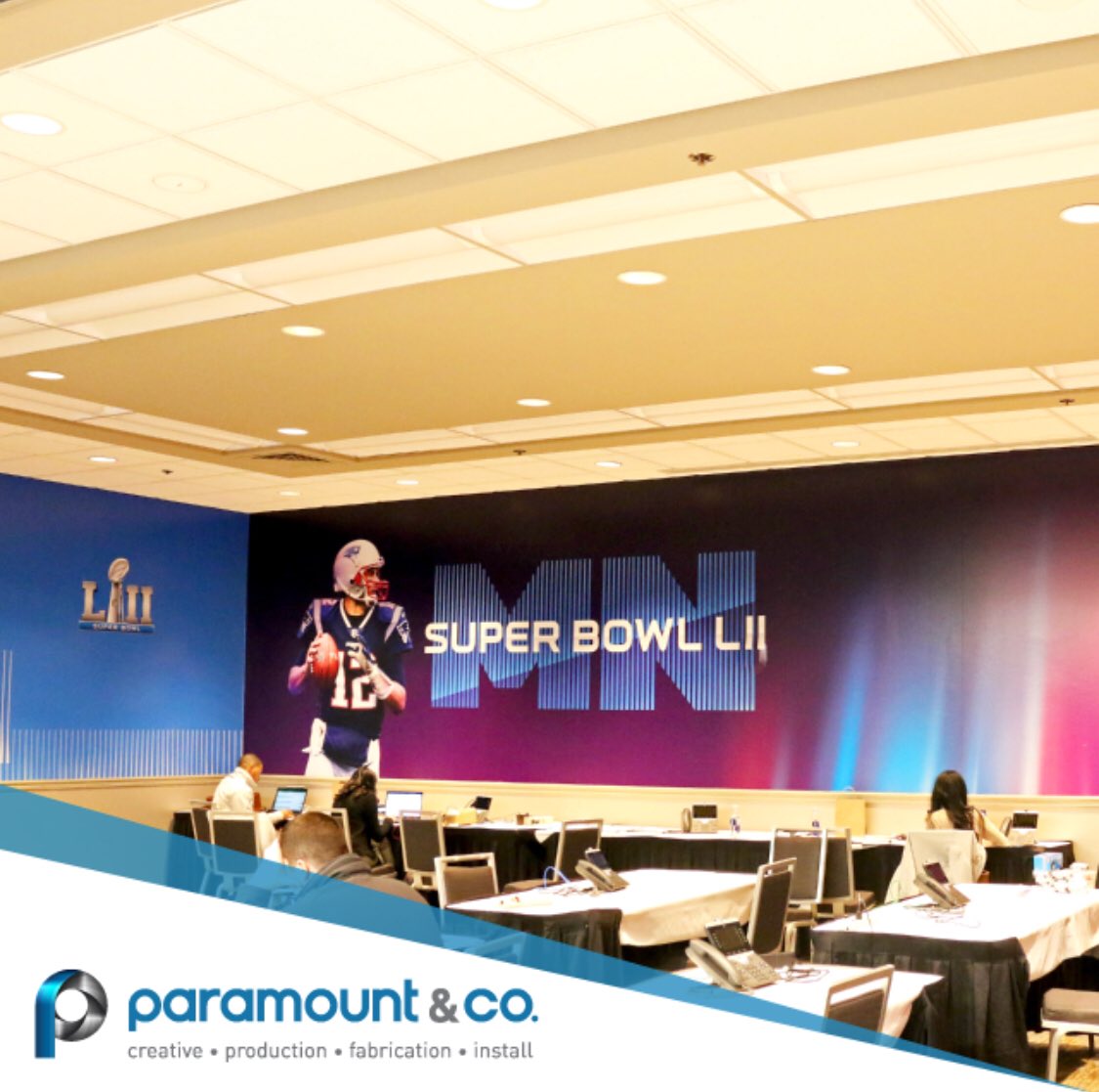 the1DanKing's tweet photo. Production work for NFL offices at SuperBowl LII. #events #sblii #minnesota @NFL @ParamountandCo https://t.co/Aq5CEPI74m